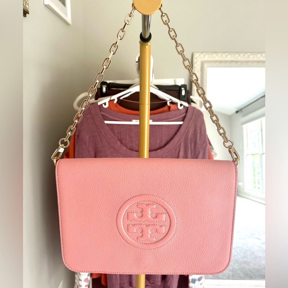 Tory Burch Pink Clutch with Gold Chain - Picture 7 of 7